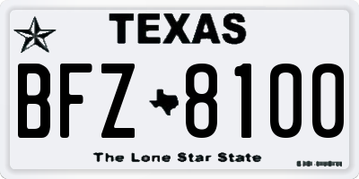TX license plate BFZ8100