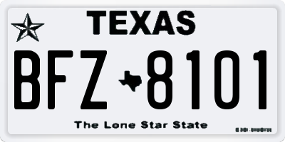 TX license plate BFZ8101