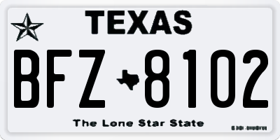 TX license plate BFZ8102