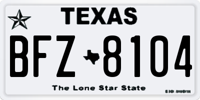 TX license plate BFZ8104