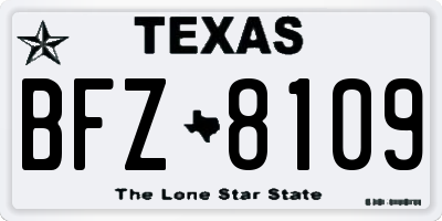 TX license plate BFZ8109