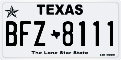 TX license plate BFZ8111