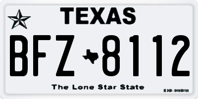TX license plate BFZ8112