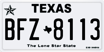 TX license plate BFZ8113