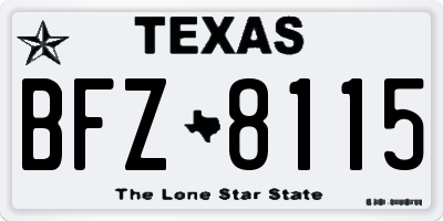 TX license plate BFZ8115