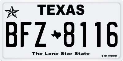 TX license plate BFZ8116