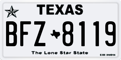 TX license plate BFZ8119