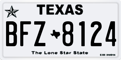 TX license plate BFZ8124