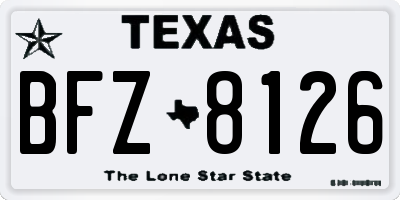TX license plate BFZ8126