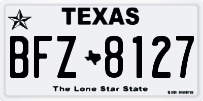 TX license plate BFZ8127