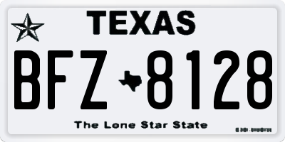 TX license plate BFZ8128