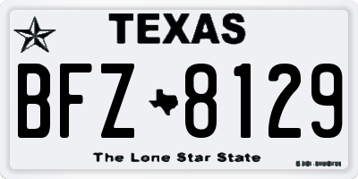 TX license plate BFZ8129