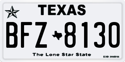 TX license plate BFZ8130