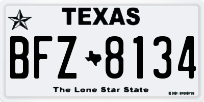TX license plate BFZ8134