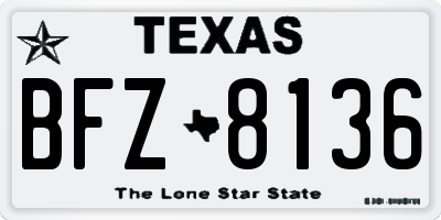 TX license plate BFZ8136