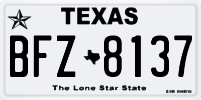 TX license plate BFZ8137
