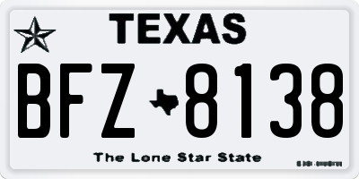 TX license plate BFZ8138