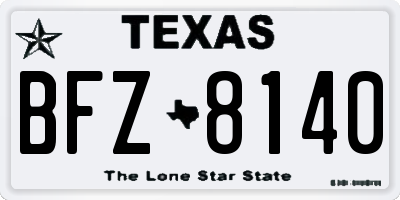 TX license plate BFZ8140