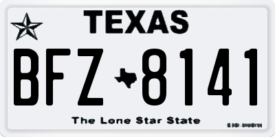 TX license plate BFZ8141