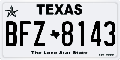 TX license plate BFZ8143
