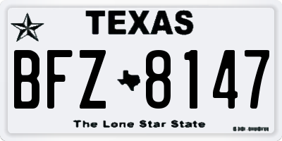 TX license plate BFZ8147