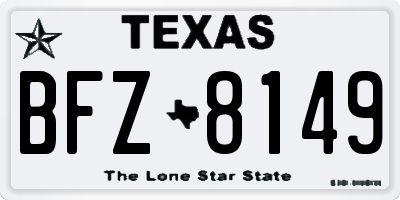 TX license plate BFZ8149