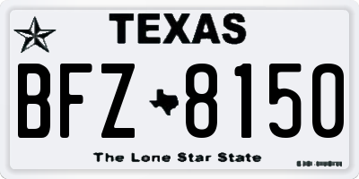 TX license plate BFZ8150