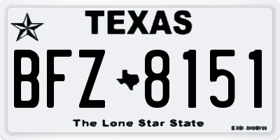 TX license plate BFZ8151
