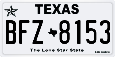 TX license plate BFZ8153