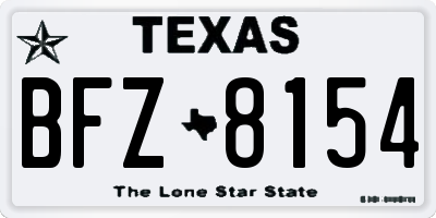 TX license plate BFZ8154