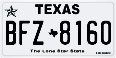 TX license plate BFZ8160