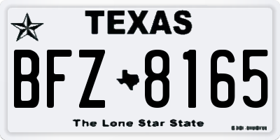 TX license plate BFZ8165