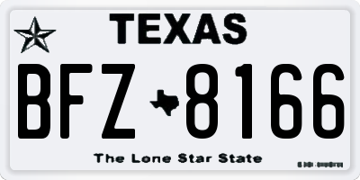 TX license plate BFZ8166