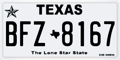 TX license plate BFZ8167