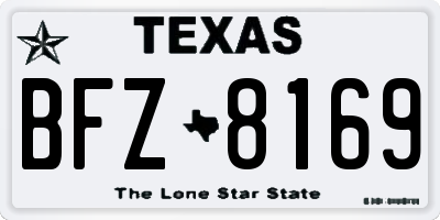 TX license plate BFZ8169