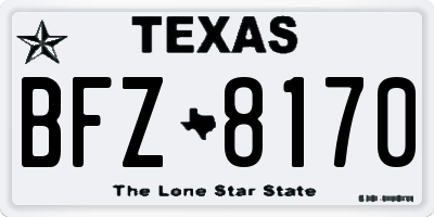 TX license plate BFZ8170