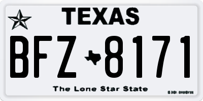 TX license plate BFZ8171