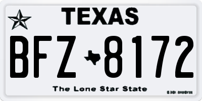 TX license plate BFZ8172