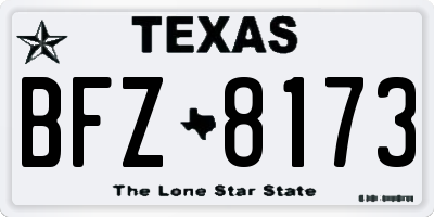 TX license plate BFZ8173