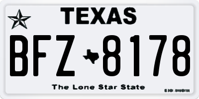 TX license plate BFZ8178