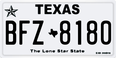 TX license plate BFZ8180