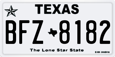 TX license plate BFZ8182