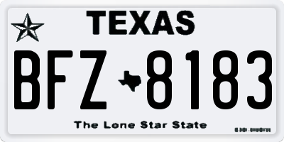 TX license plate BFZ8183