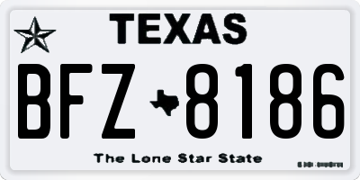 TX license plate BFZ8186