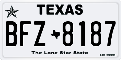 TX license plate BFZ8187