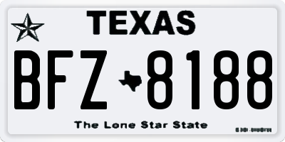 TX license plate BFZ8188