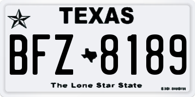 TX license plate BFZ8189