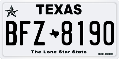 TX license plate BFZ8190