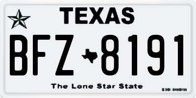 TX license plate BFZ8191