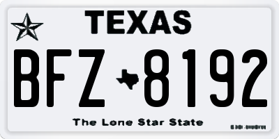 TX license plate BFZ8192